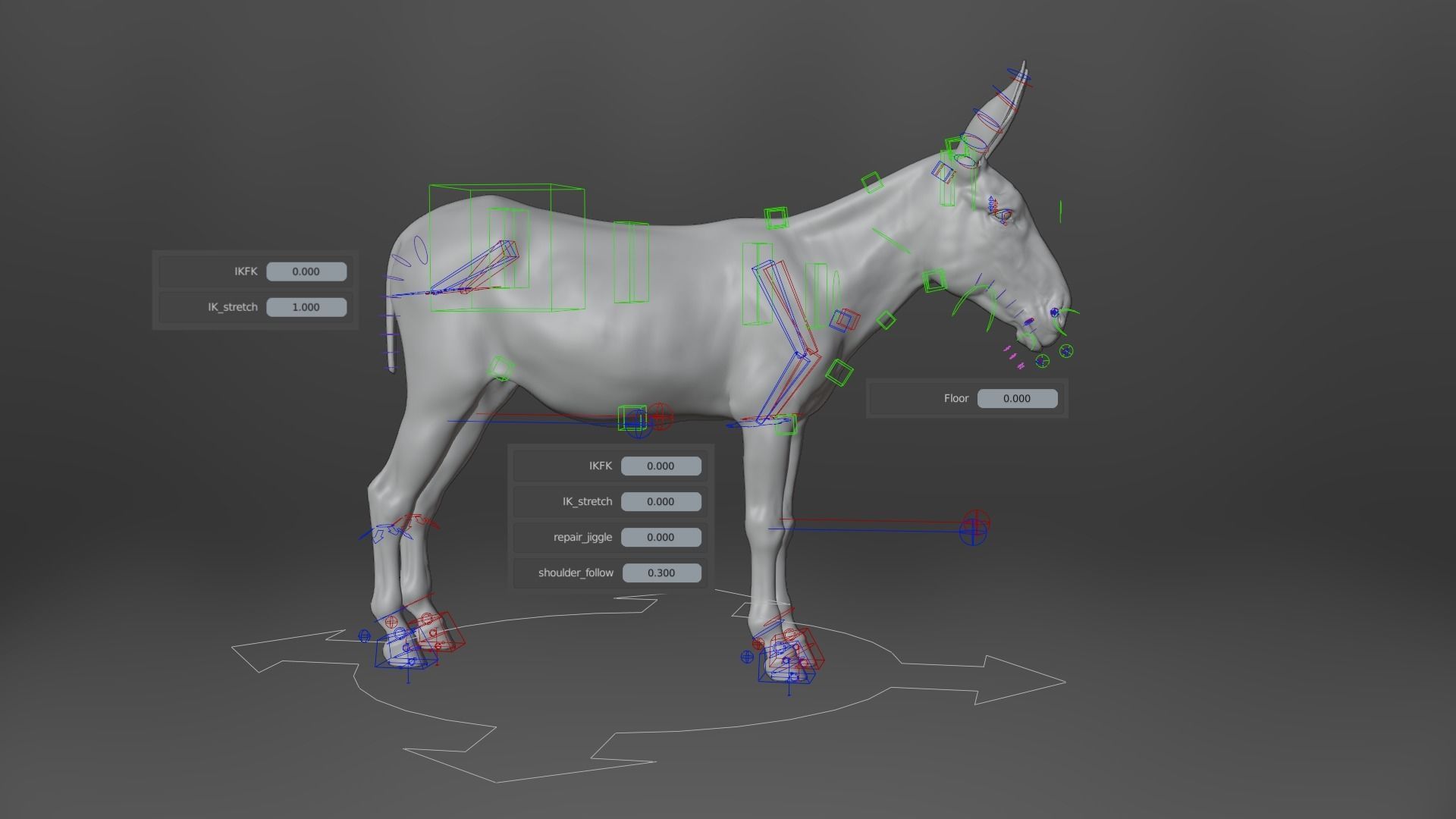Donkey Winter with 2 Animations  VFX Grace 3D model_13