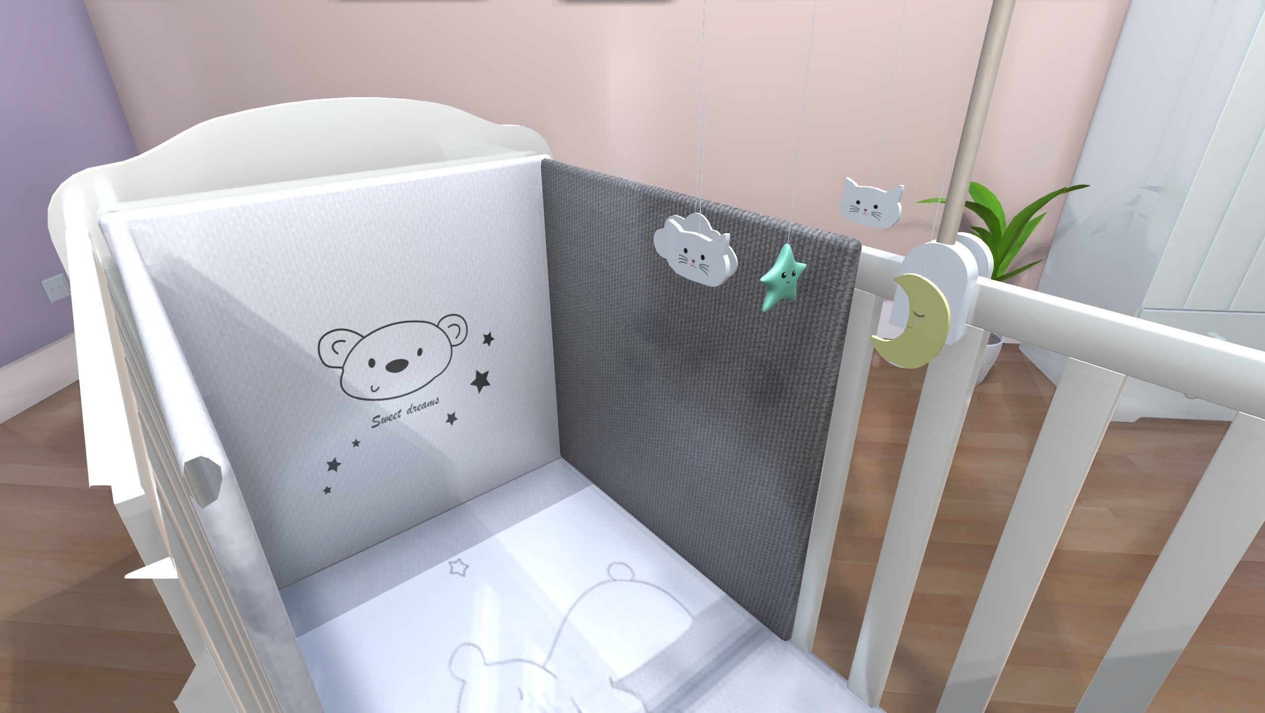 Baby nursery Low-poly 3D model_4