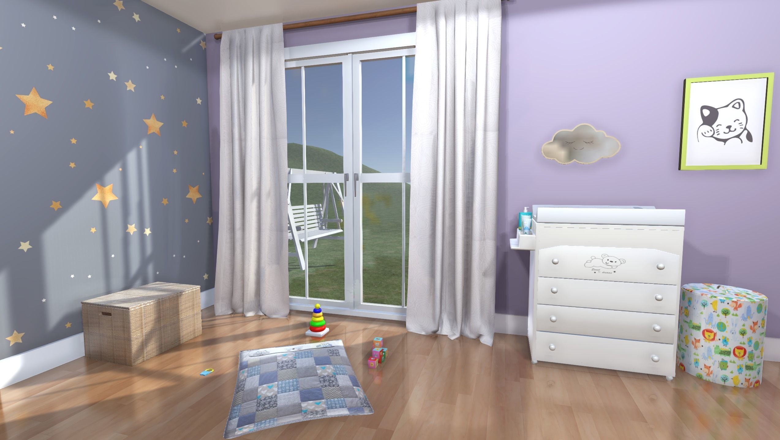 Baby nursery Low-poly 3D model_13