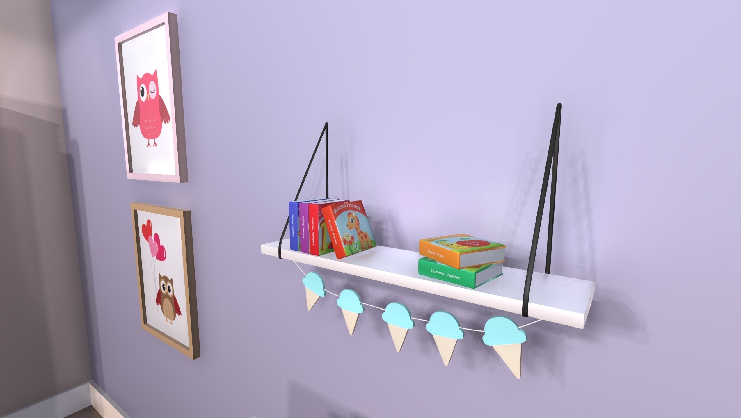Baby nursery Low-poly 3D model_5