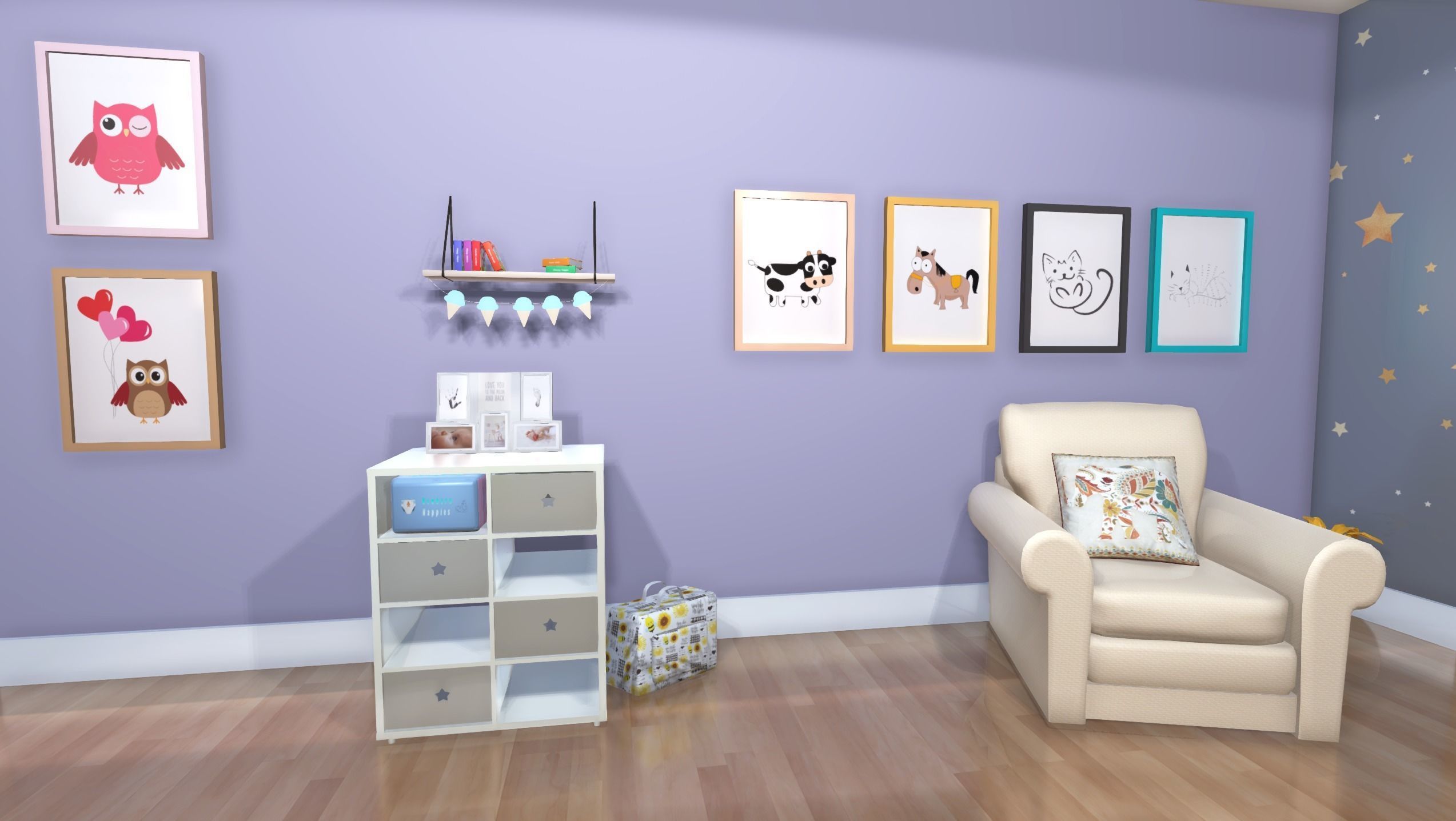 Baby nursery Low-poly 3D model_11
