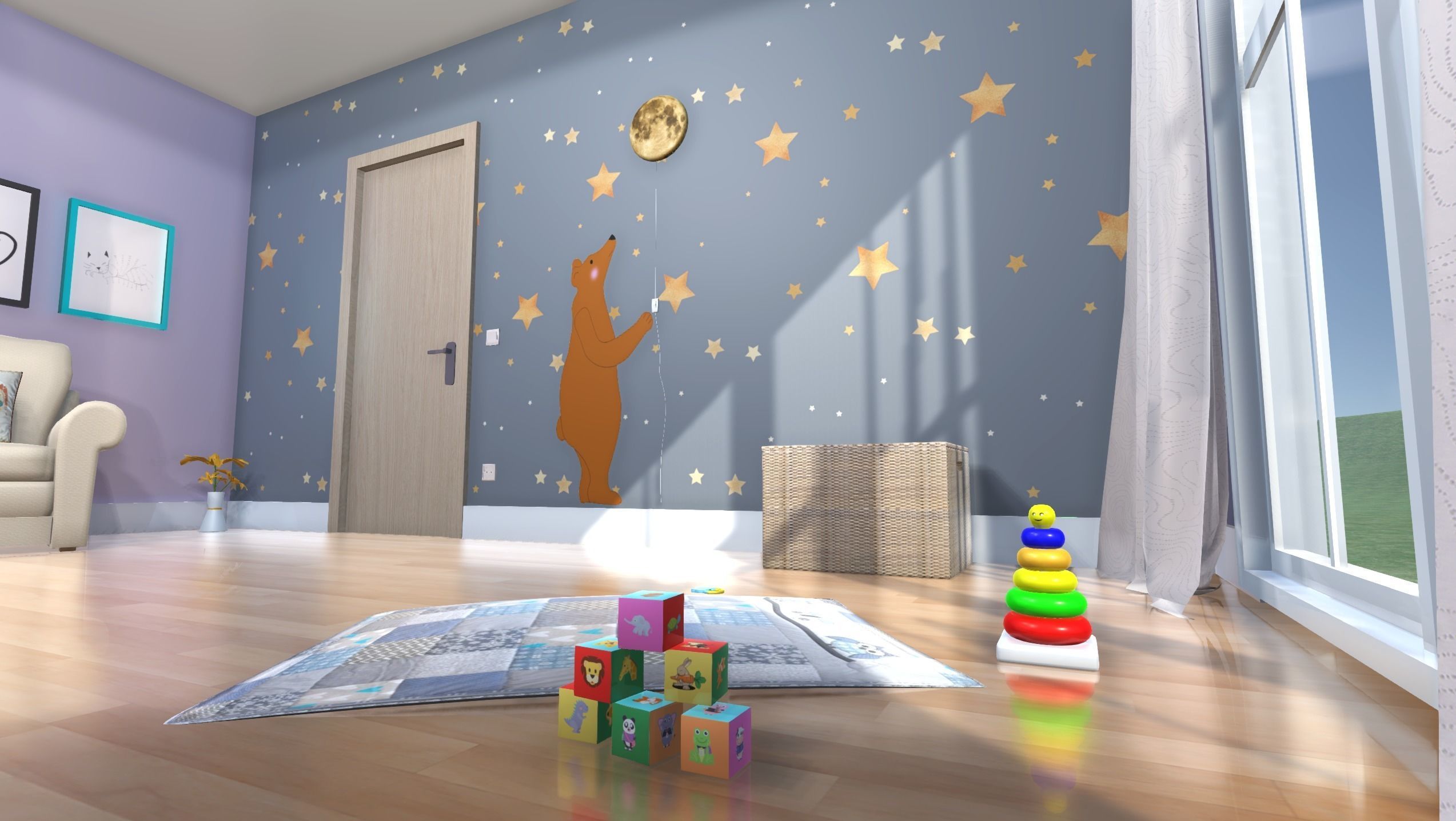 Baby nursery Low-poly 3D model_6