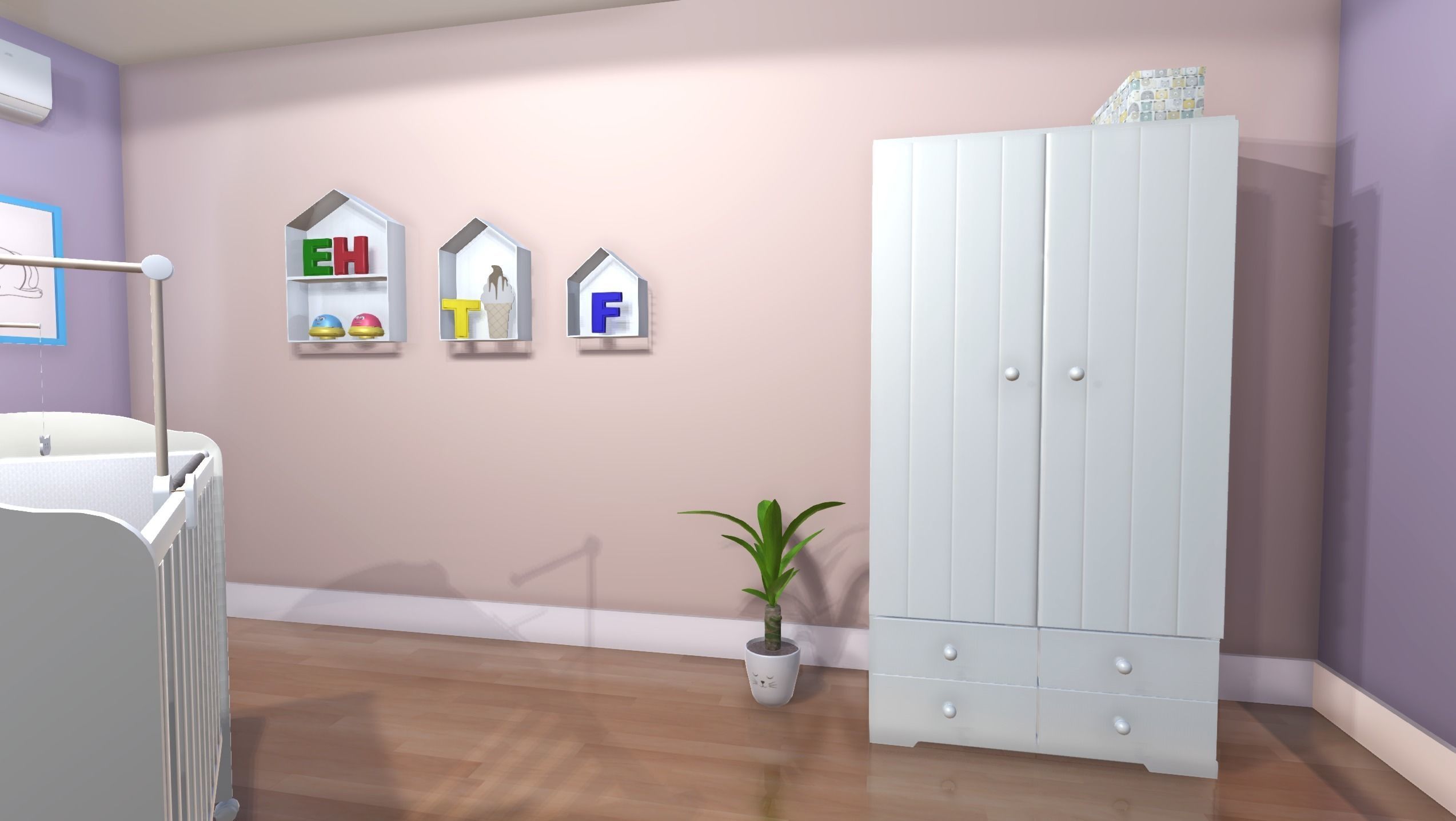 Baby nursery Low-poly 3D model_7