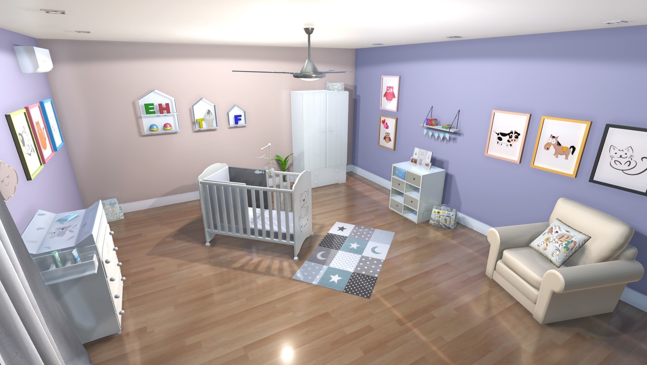 Baby nursery Low-poly 3D model_12
