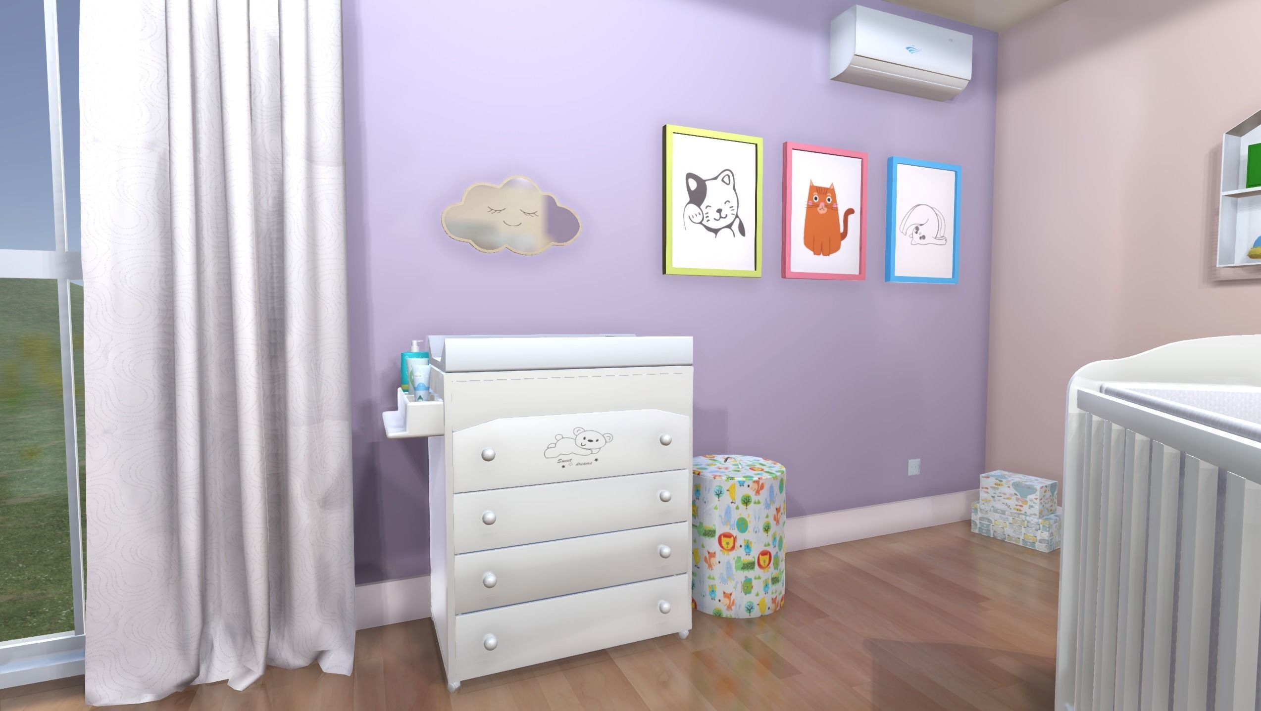 Baby nursery Low-poly 3D model_9