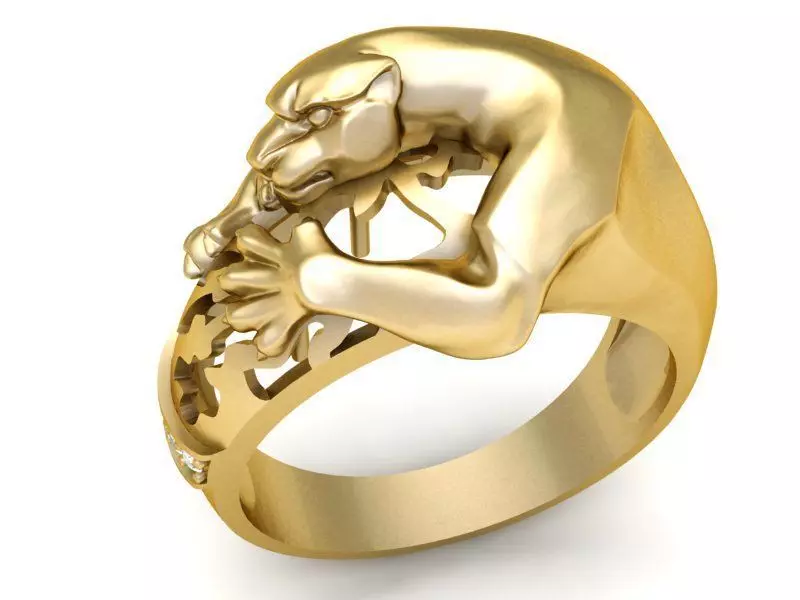 Bold Lion Head Statement Ring 2857 3D print model