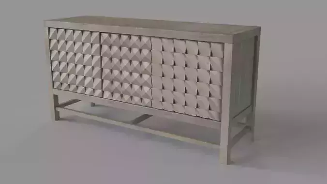 Barrister Contemporary 3-Door Media Credenza 3D model