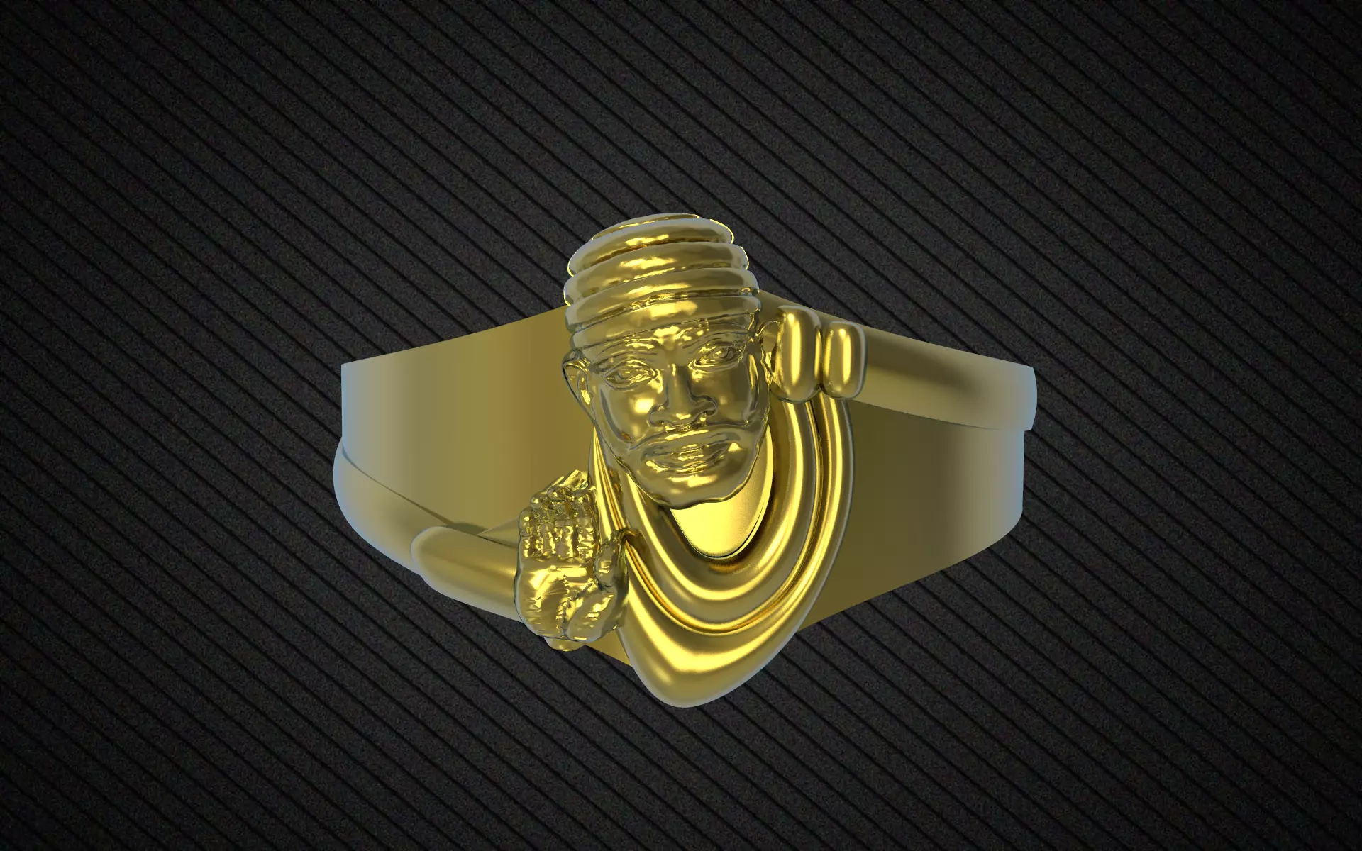 NEW MODEL SAI BABA RING  3D print model_0