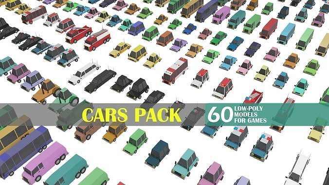 Low poly Cars Pack Low-poly 3D model