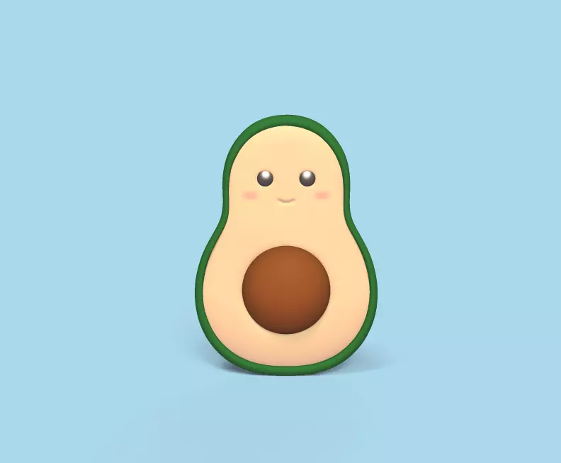 Cute Avocado 3D print model_0