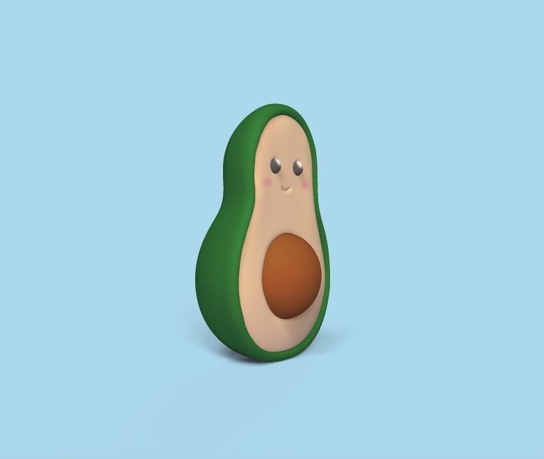 Cute Avocado 3D print model_1