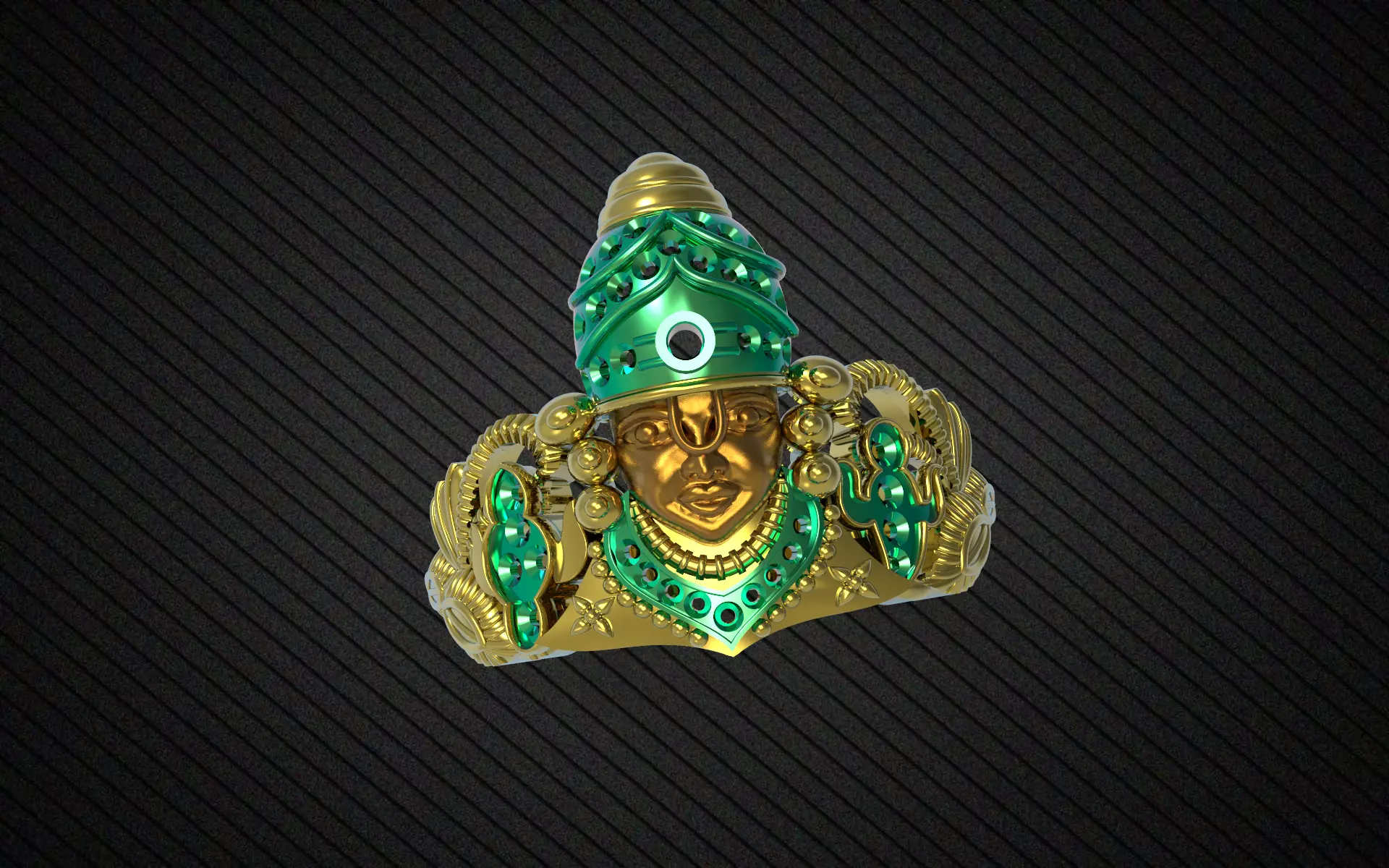 south new model Balaji ring  3D print model_0