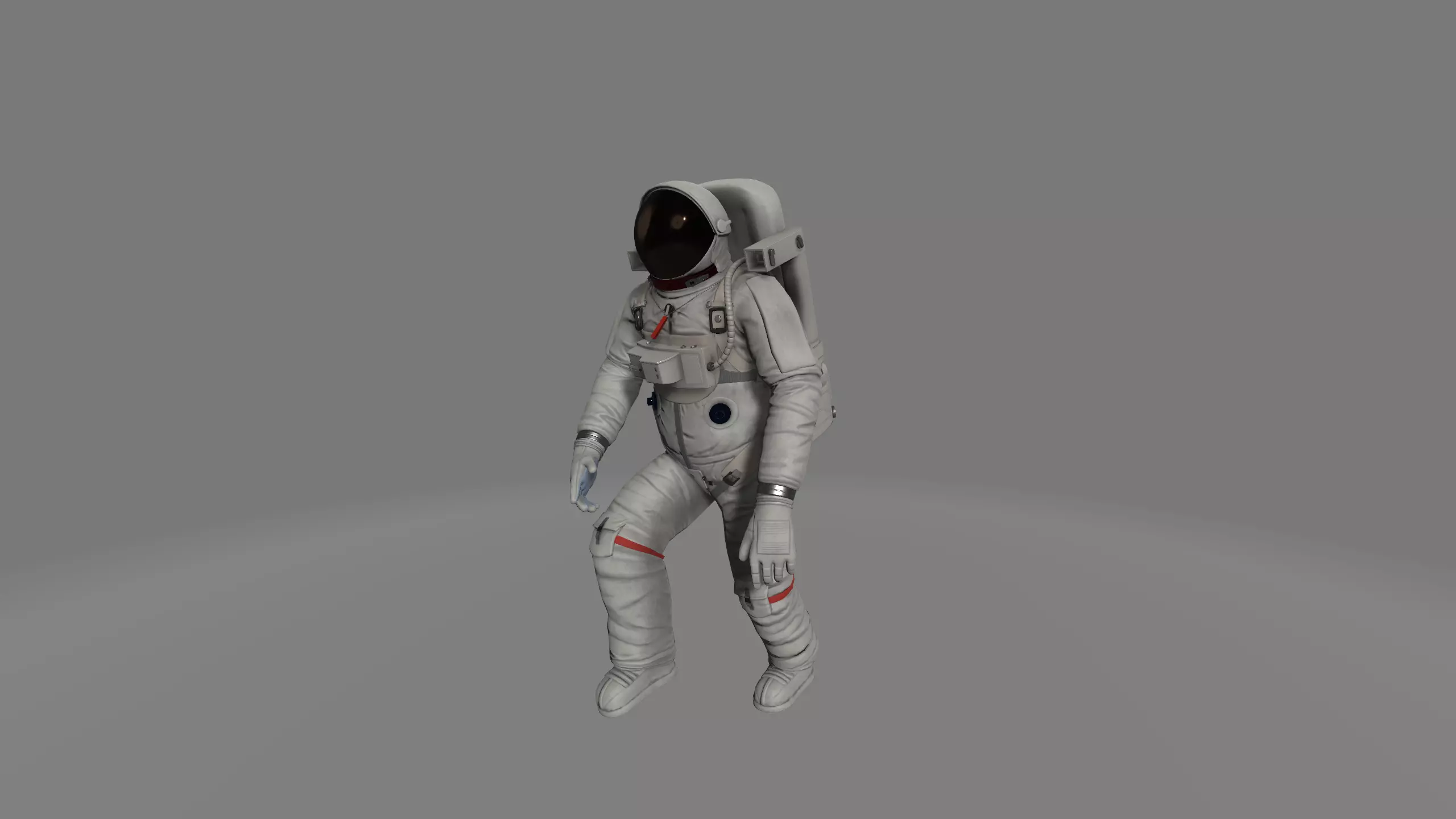 animated astronaut Low-poly 3D model_0