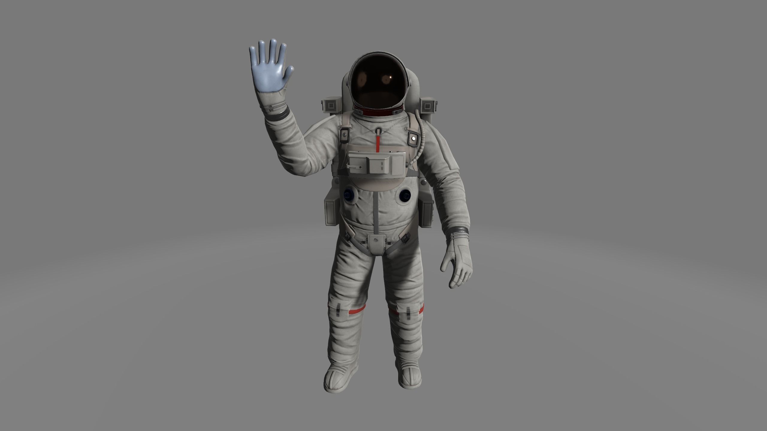 animated astronaut Low-poly 3D model_1