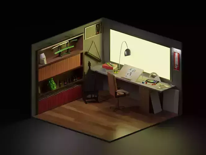 Isometric Artist Room 