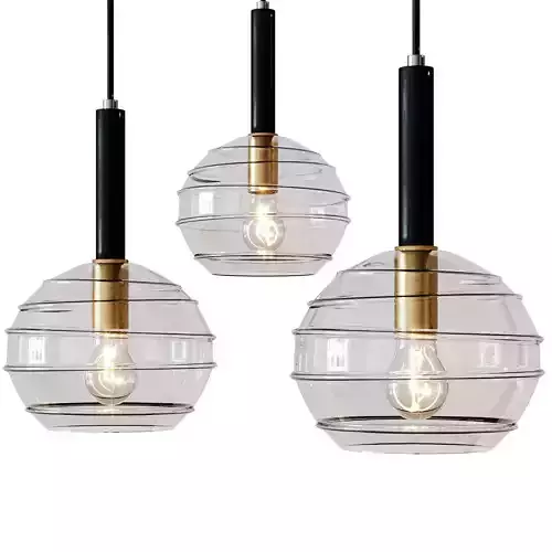 Suspension with a shade made of glass