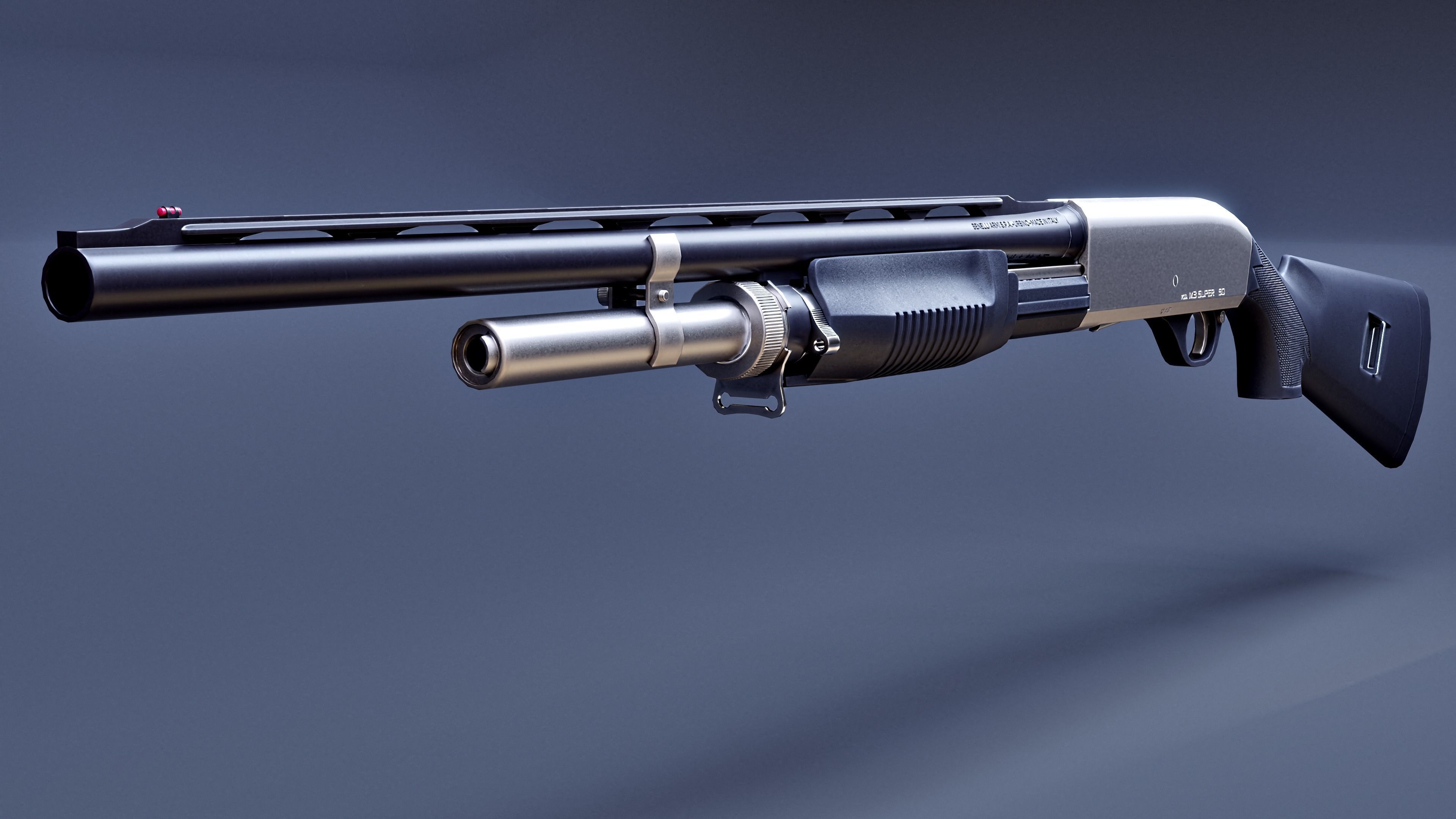 Benelli M3 Super 90 Kromo Low-poly 3D model_0