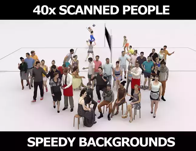 40x Crowds Scanned Sport Summer Cafe Casual Sitting People