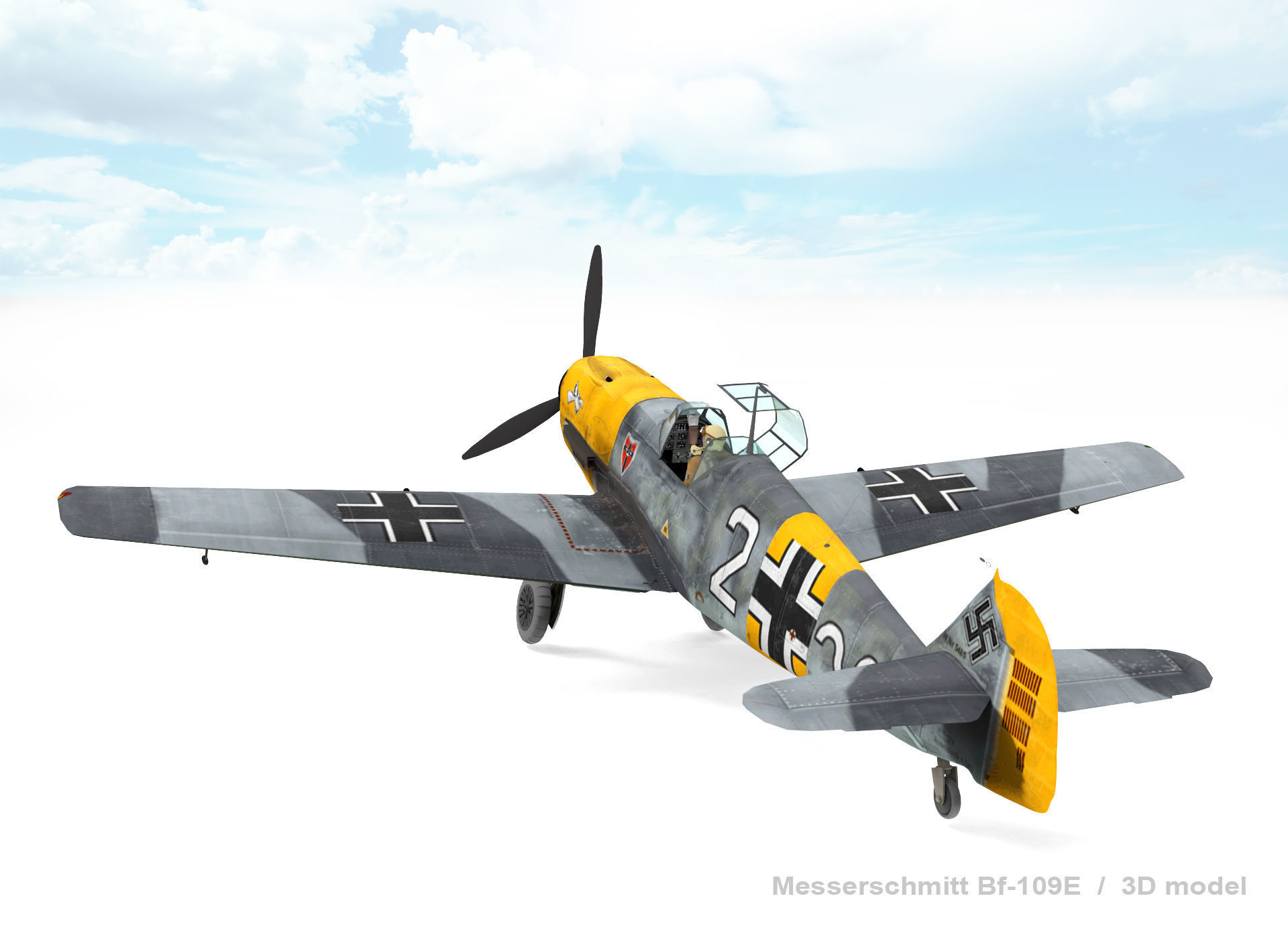 Messerschmitt Bf-109E 3D model_2