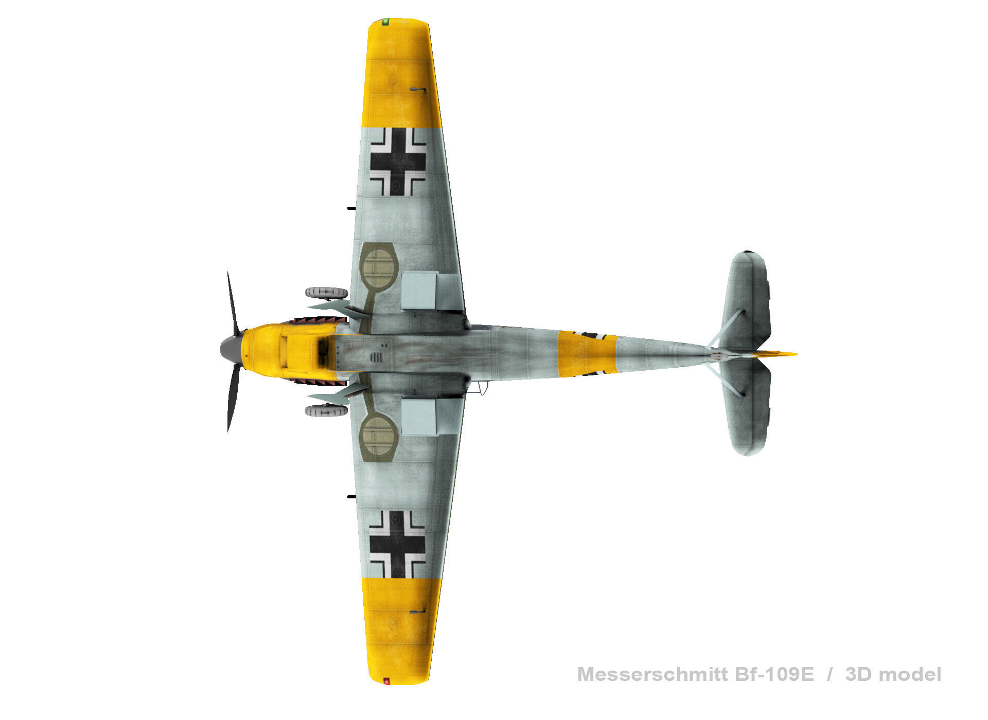 Messerschmitt Bf-109E 3D model_9