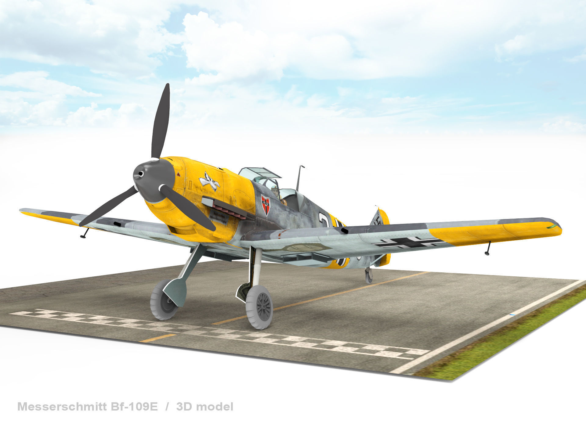 Messerschmitt Bf-109E 3D model_1