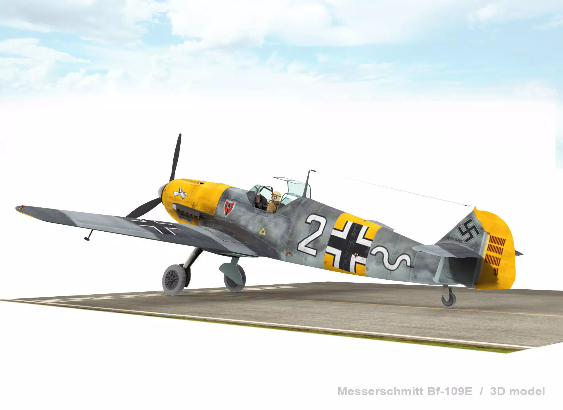 Messerschmitt Bf-109E 3D model_0