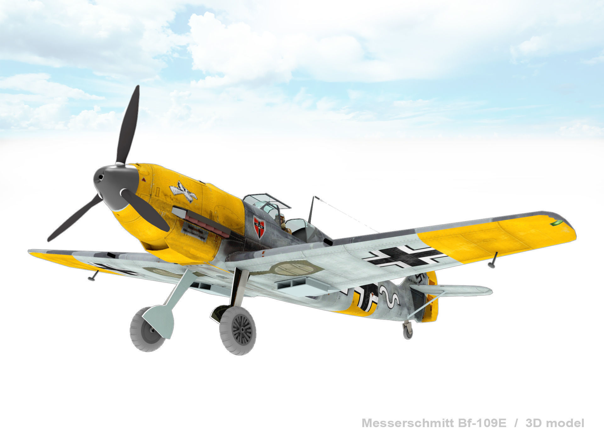Messerschmitt Bf-109E 3D model_10
