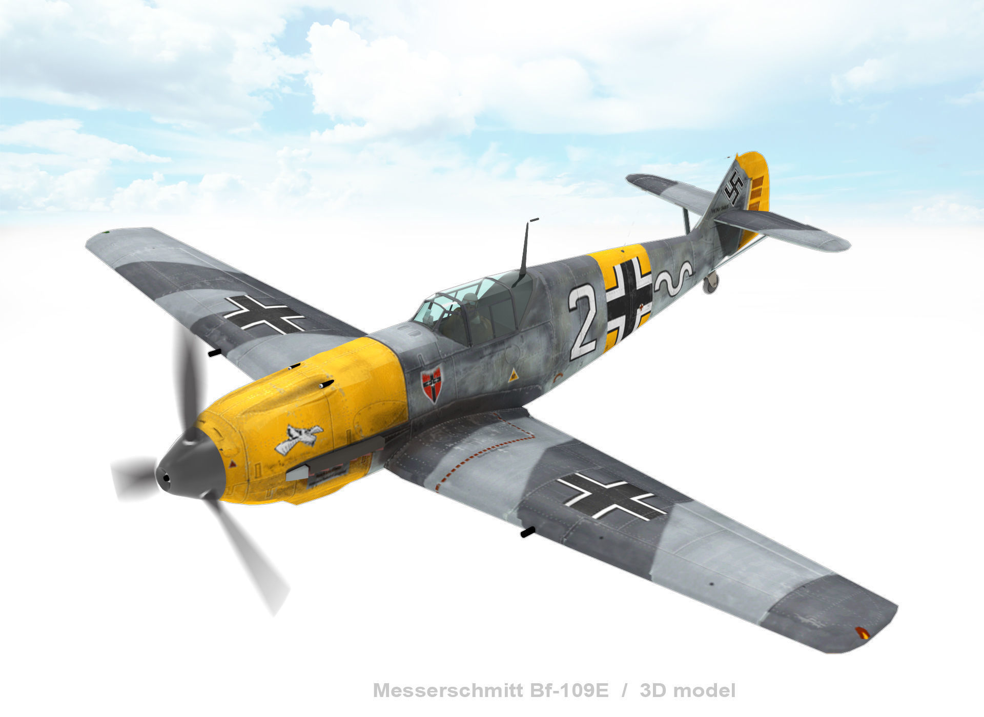 Messerschmitt Bf-109E 3D model_12