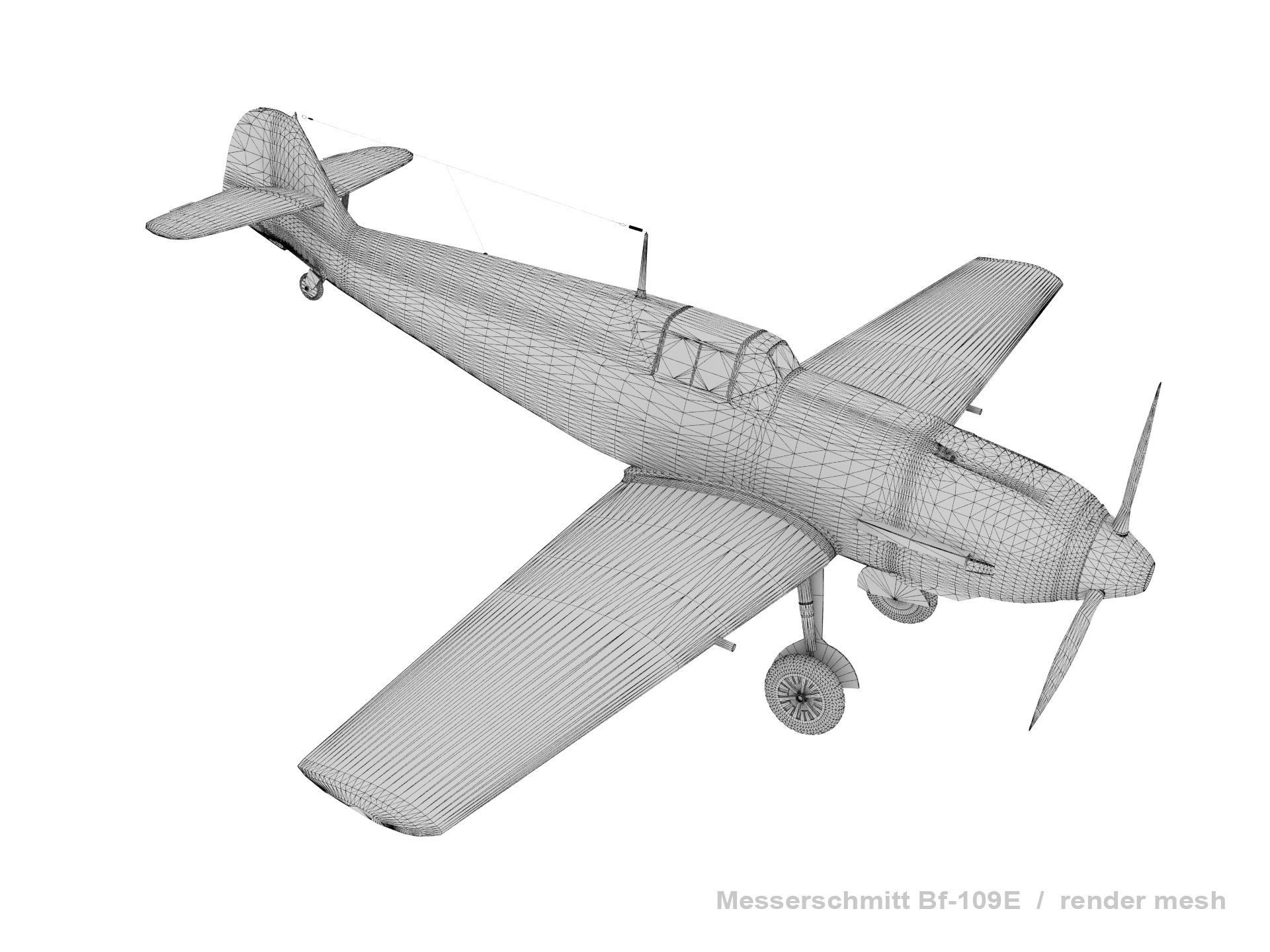Messerschmitt Bf-109E 3D model_19