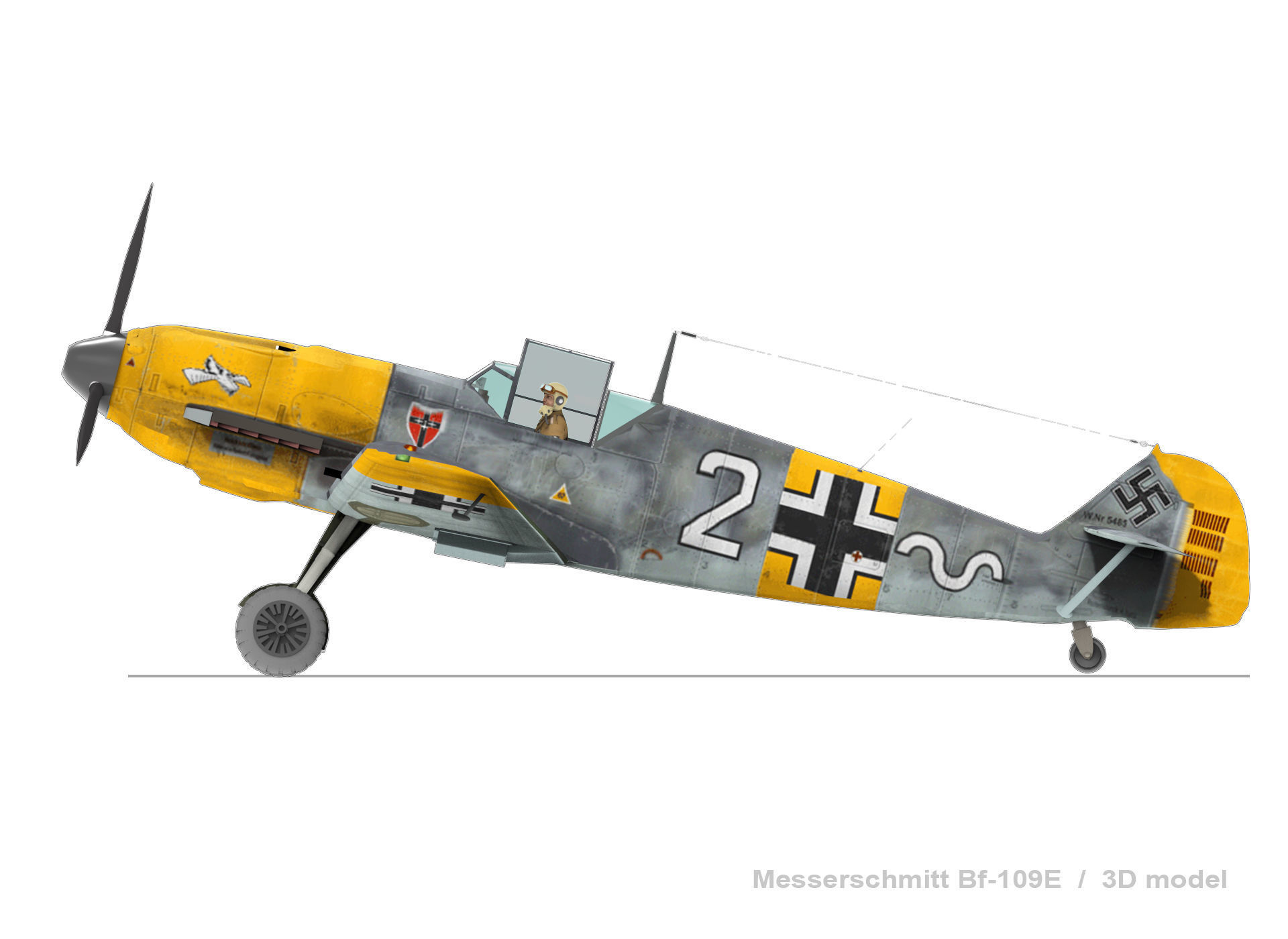Messerschmitt Bf-109E 3D model_8