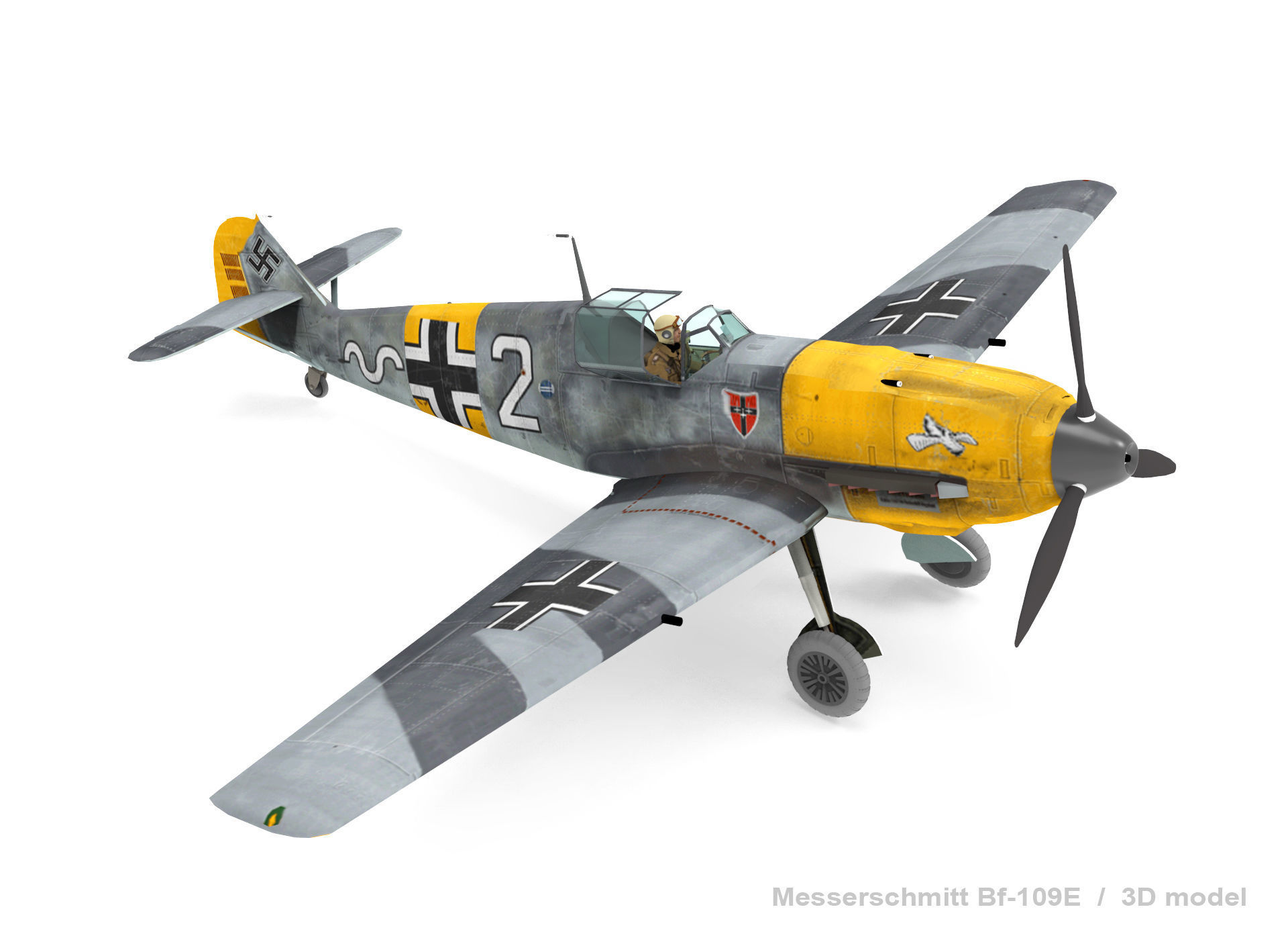 Messerschmitt Bf-109E 3D model_7