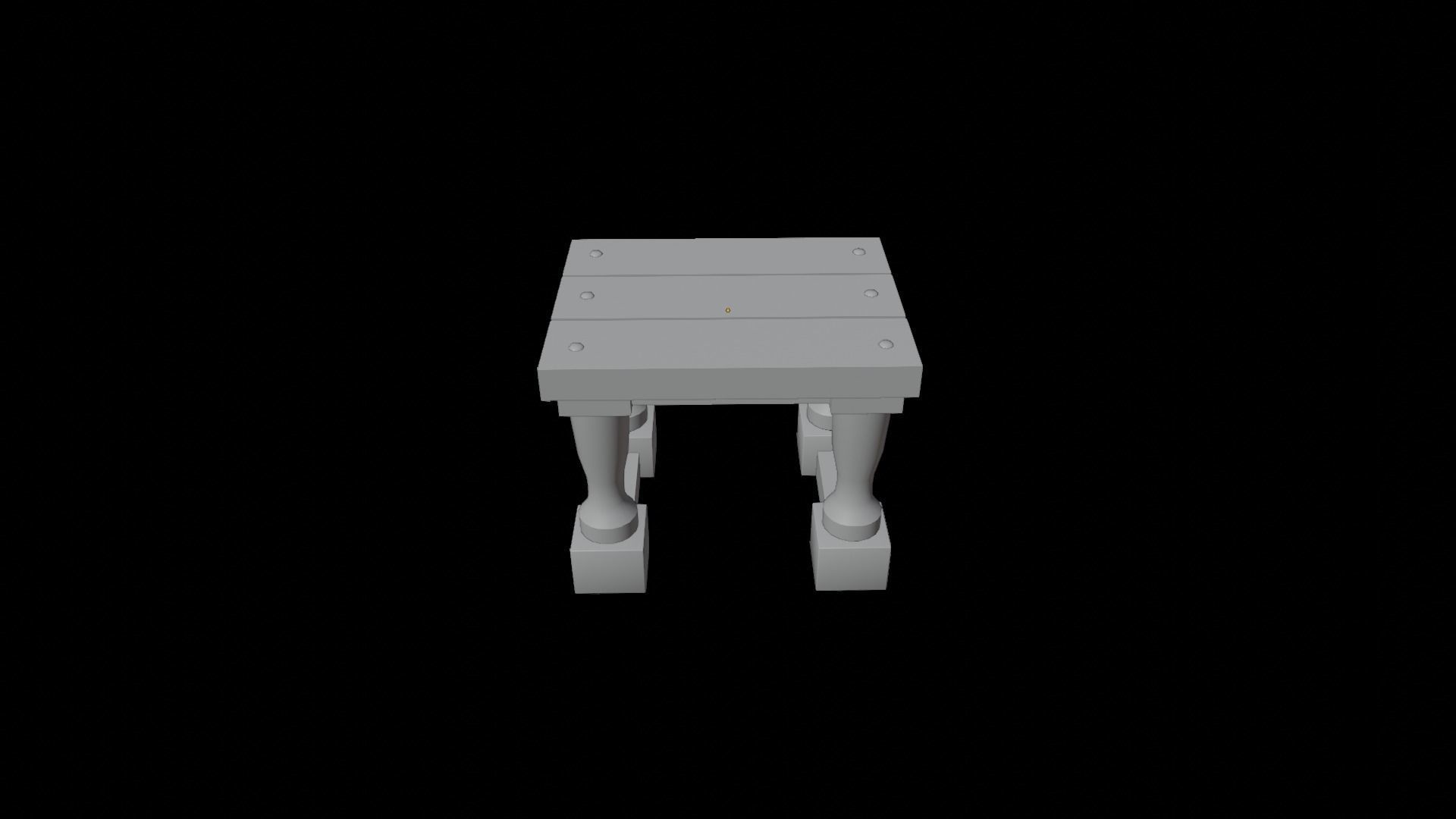  Square Stool Low-poly 3D model_13