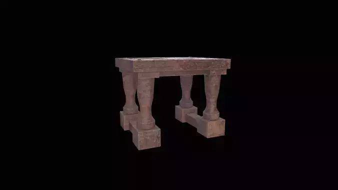 Square Stool Low-poly 3D model