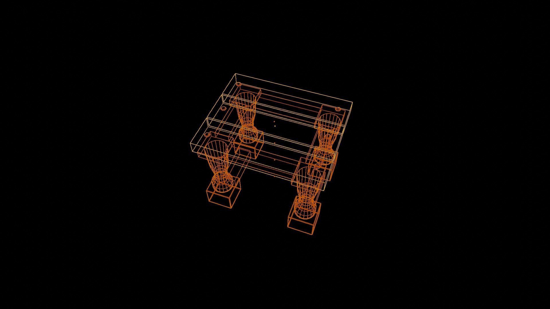  Square Stool Low-poly 3D model_12