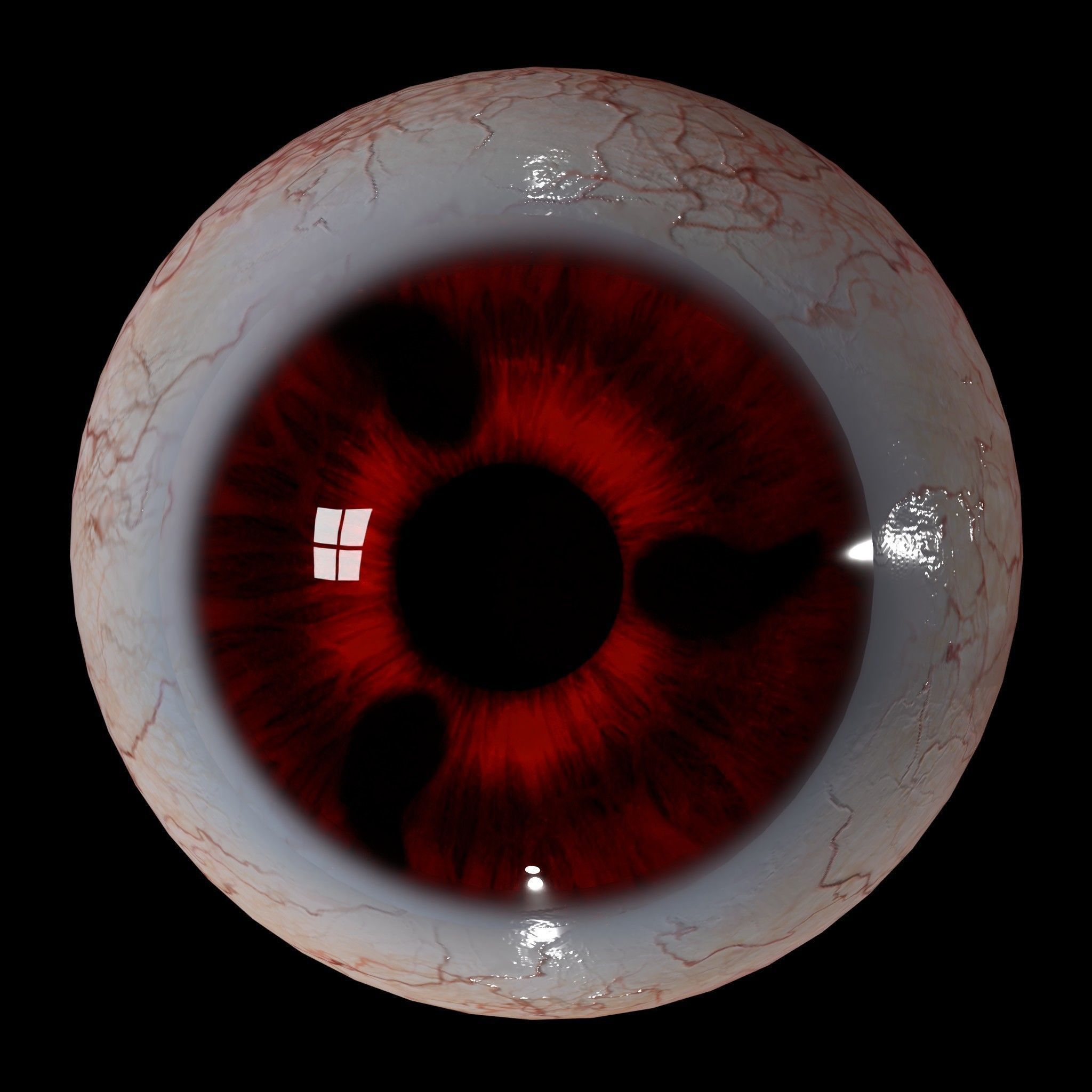 Eyeball human eye with blood 3D model_3