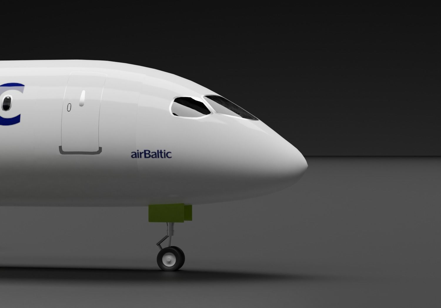 Airbus A220-300 Air Baltic Livery 3D model_3