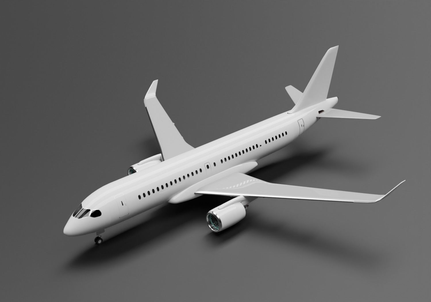 Airbus A220-300 Air Baltic Livery 3D model_6