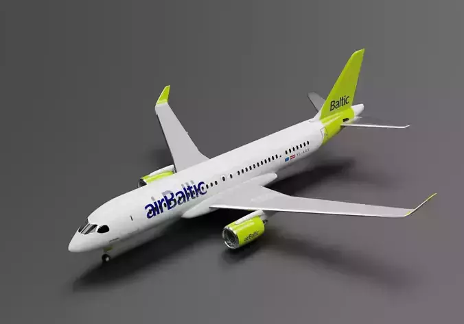 Airbus A220-300 Air Baltic Livery 3D model