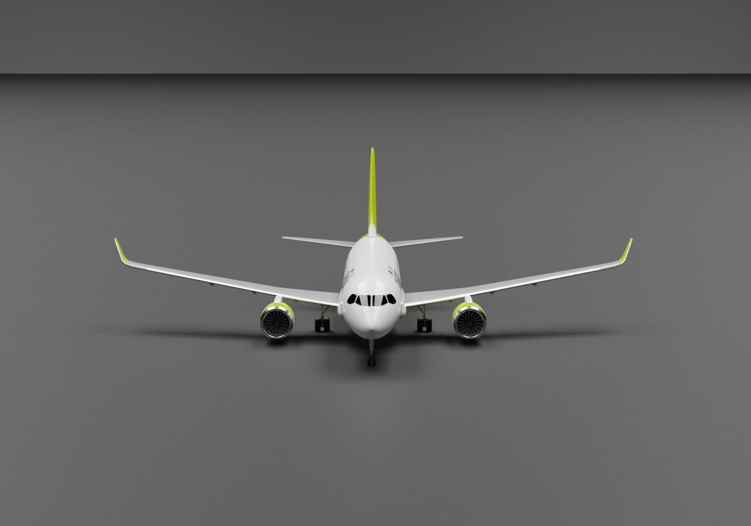 Airbus A220-300 Air Baltic Livery 3D model_5