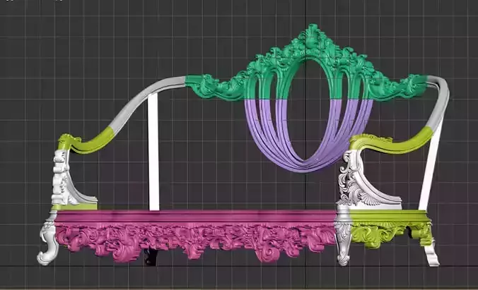 3d luxury wood carved Knape