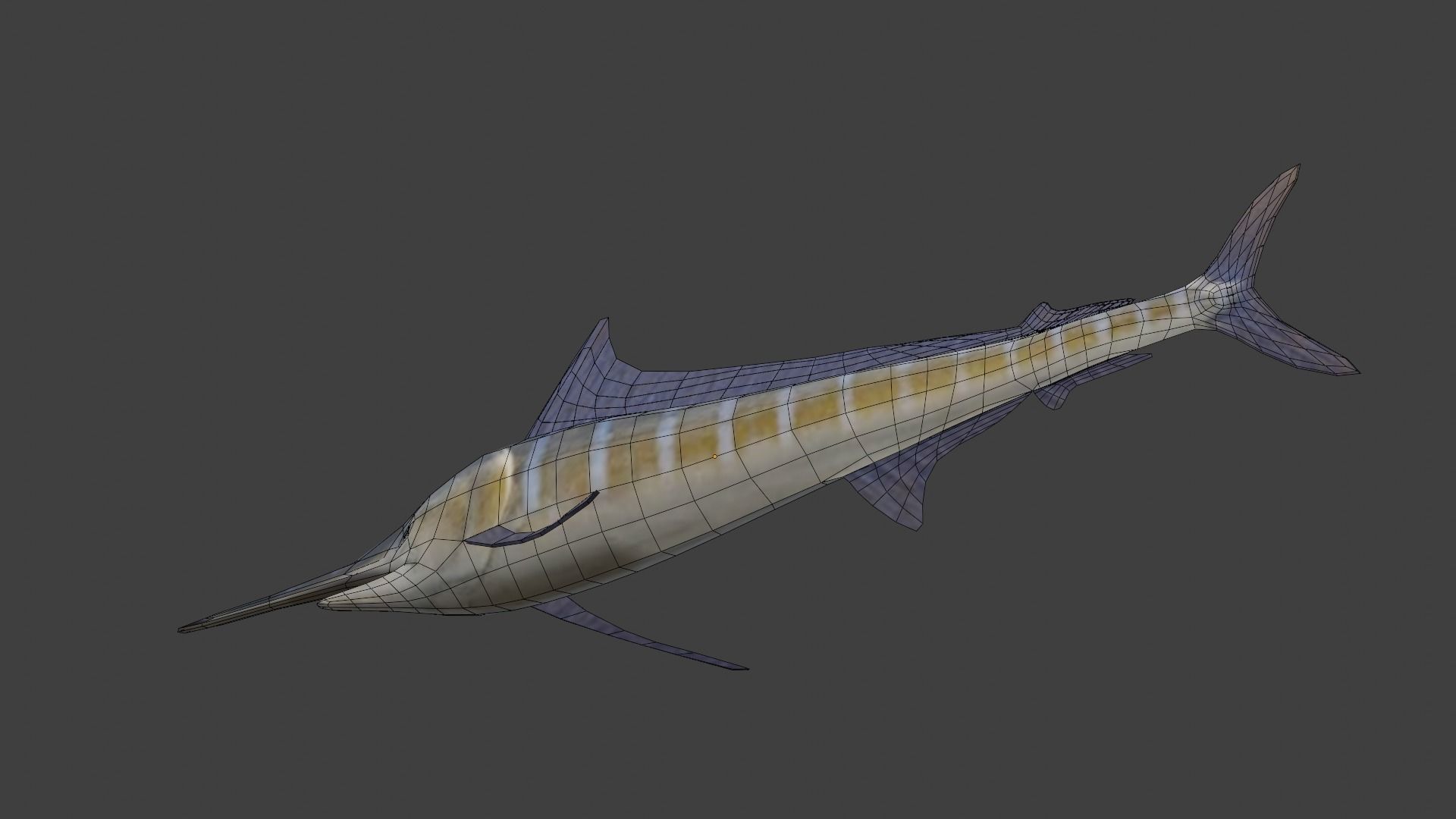 Blue Marlin Low-poly 3D model_5