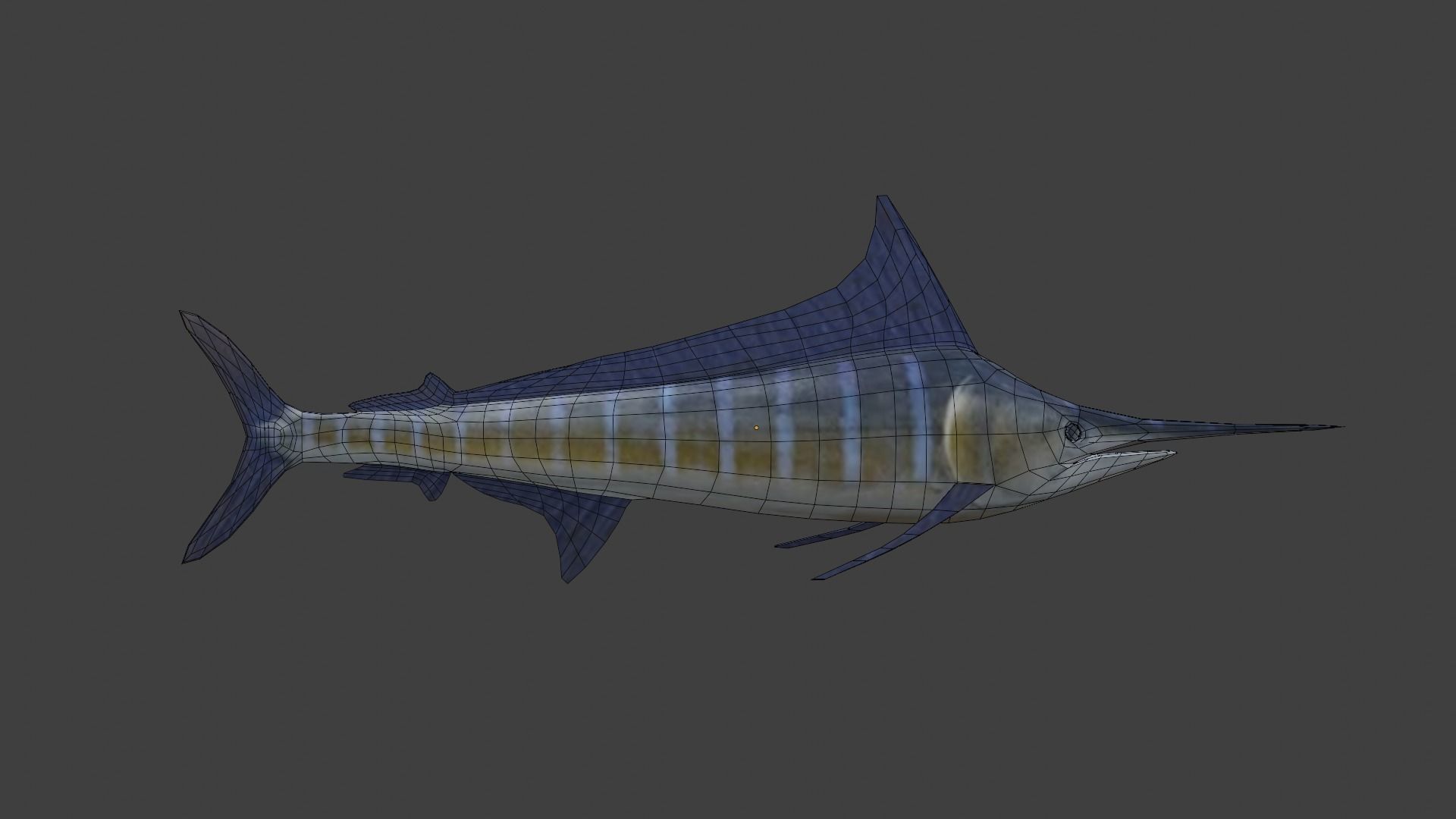 Blue Marlin Low-poly 3D model_1