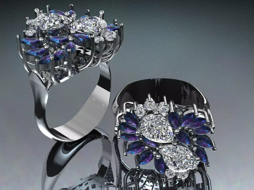 marquise diamond ring 08 3D print model