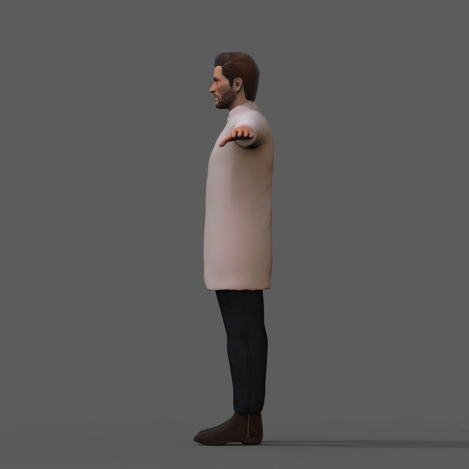 cartoon character man Low-poly 3D model_3