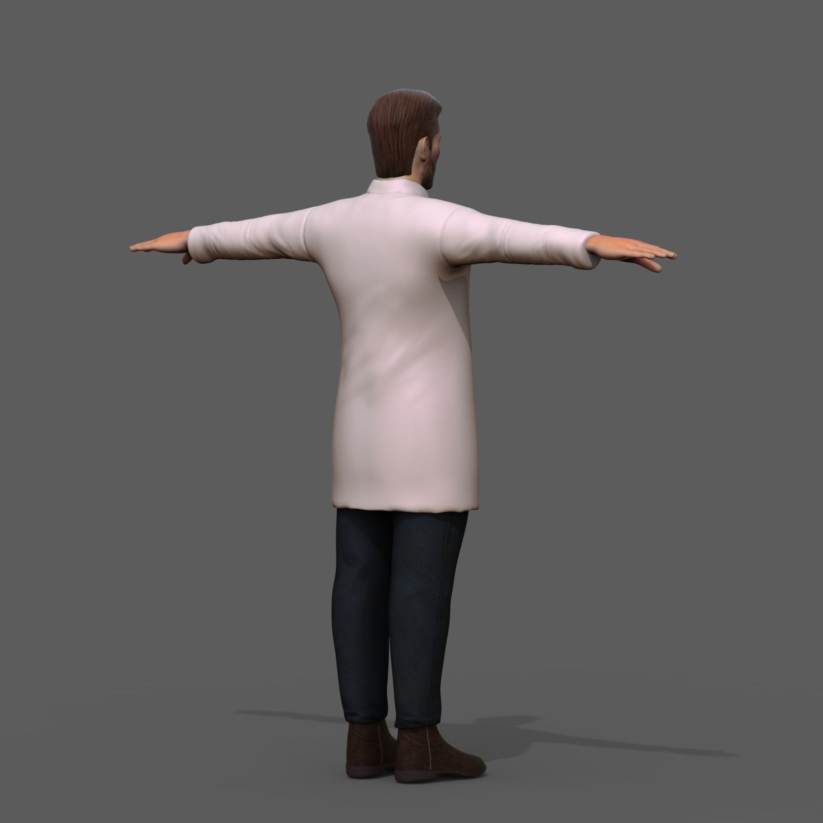 cartoon character man Low-poly 3D model_4