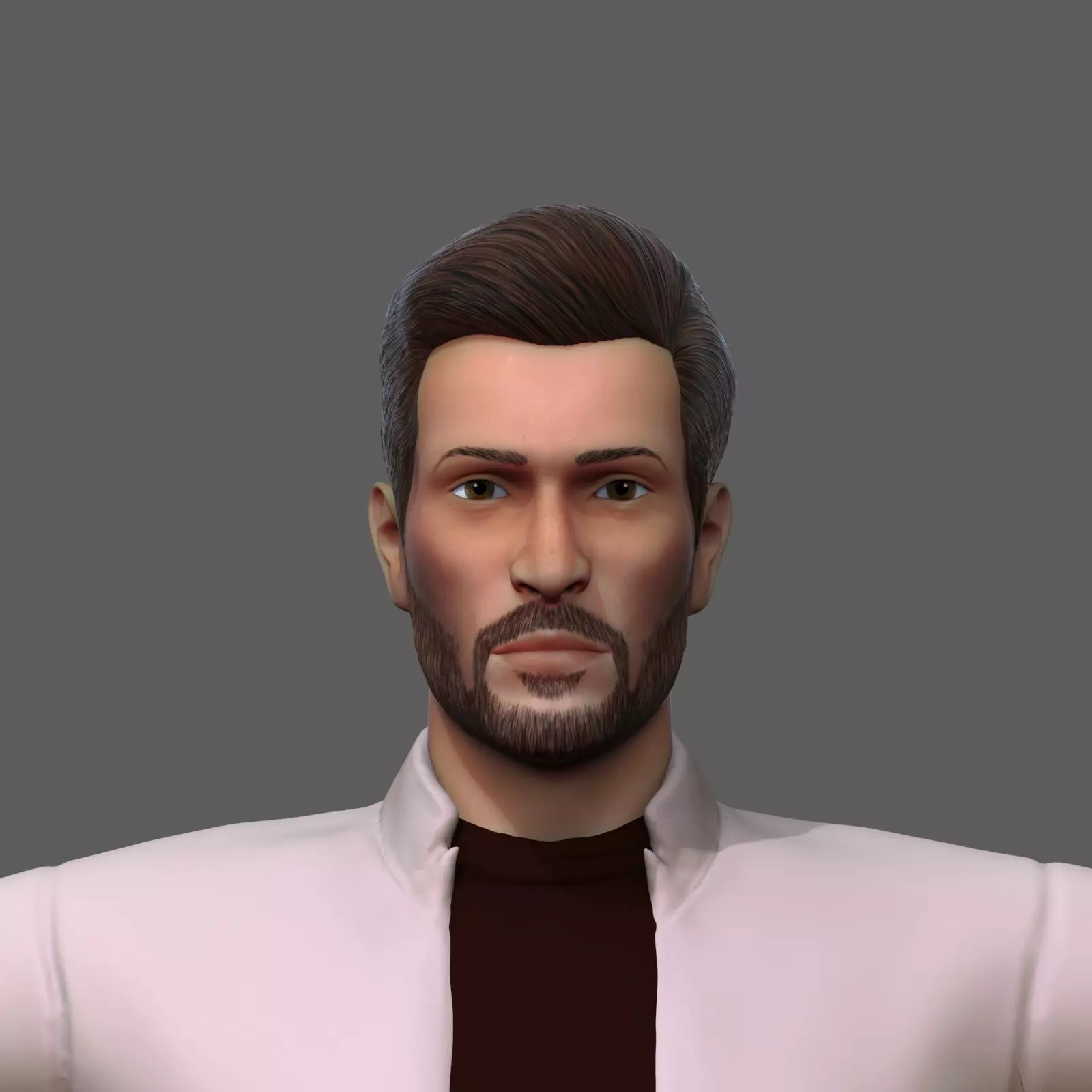 cartoon character man Low-poly 3D model_0