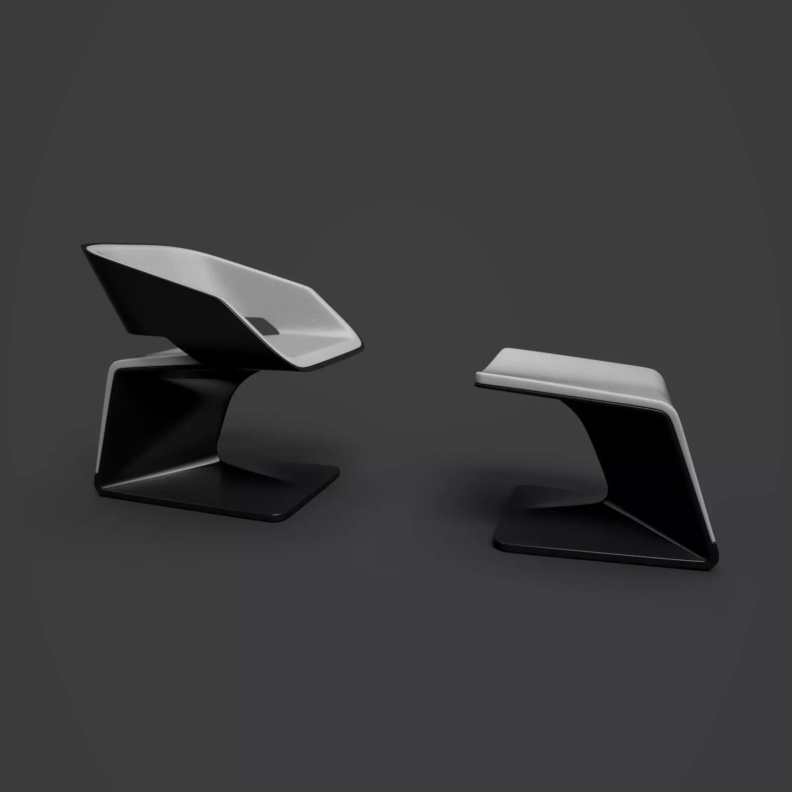 Steiner Ora-Gami Chair with Footrest by Ora Ito 3D model_0
