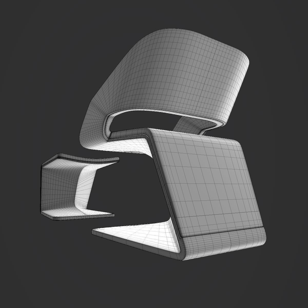 Steiner Ora-Gami Chair with Footrest by Ora Ito 3D model_8