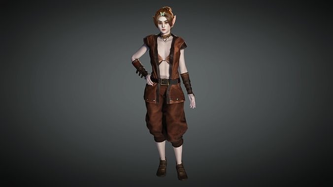 AAA Fantasy Female Character 10 Low-poly 3D model