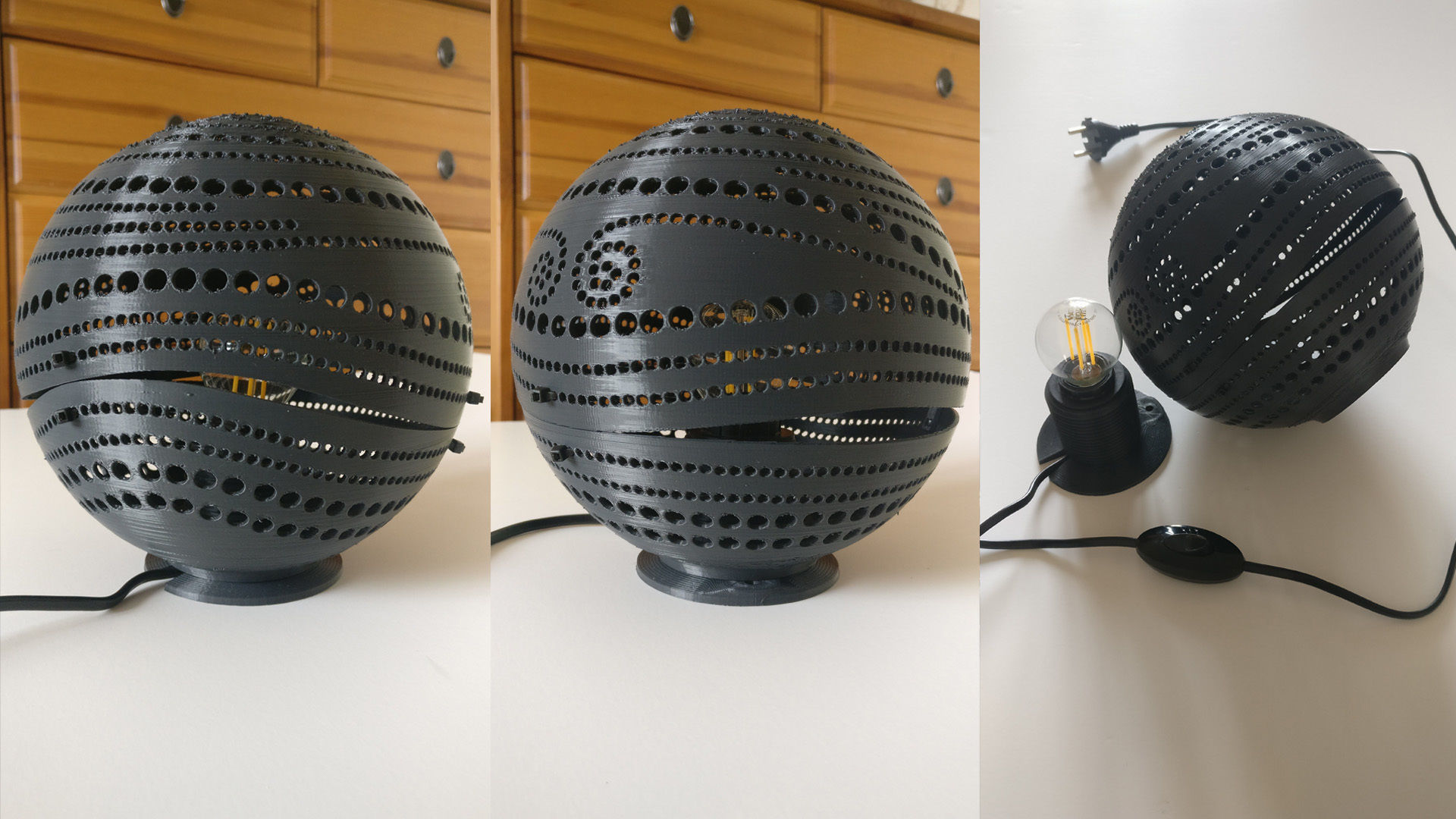 Spherical wall lamp 3D print model_3